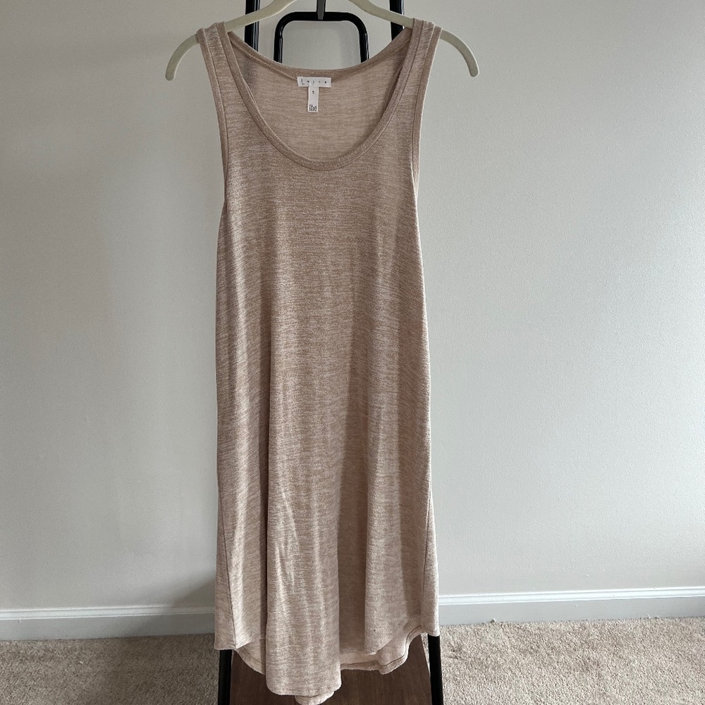Leith heathered tan tank dress size small